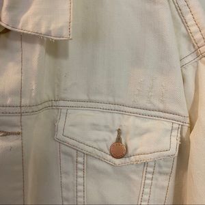 Oversized Free People Jean Jacket in White